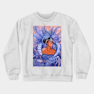 Afro Girl Celebrating Carnival Fashion Print by Cindy Rose Studio Crewneck Sweatshirt